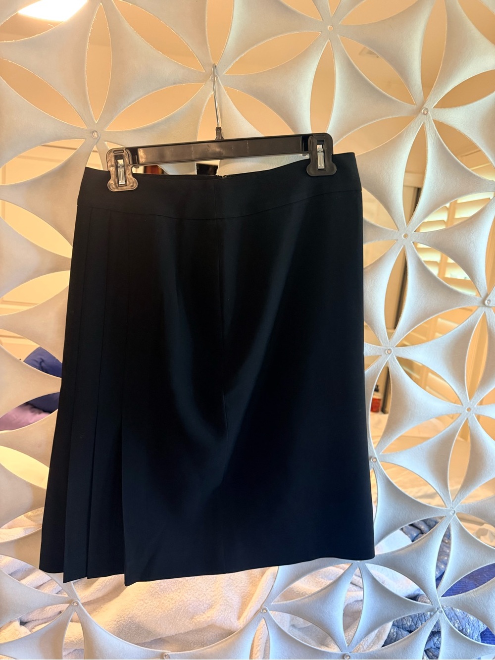 Ann Taylor Black A-Line Pleated Skirt